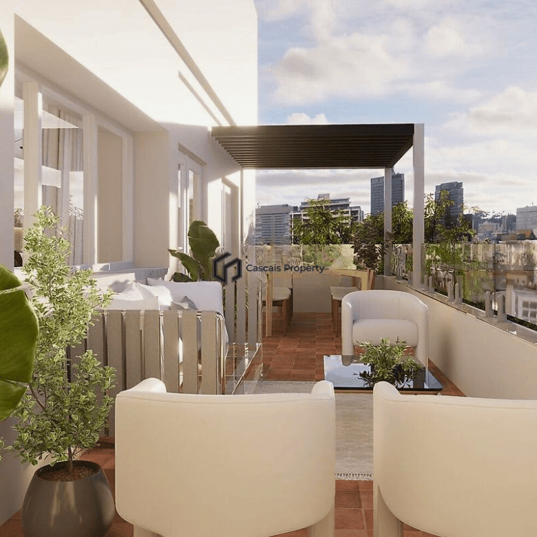 Apartamento T3 com 143m² e generoso terraço
